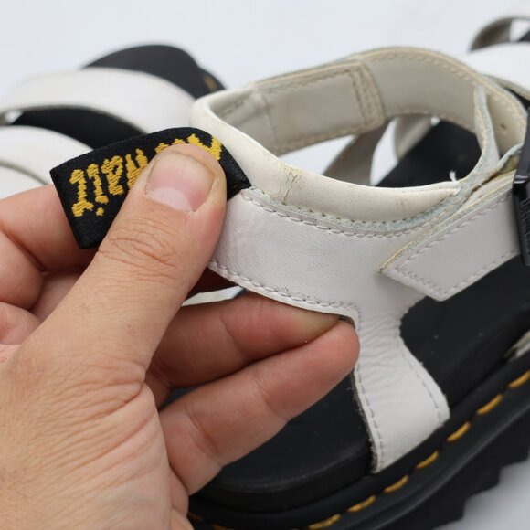 Dr. Martens Blaire Women's US Size 7 White Hydro Leather Platform Sandals - Picture 10 of 11